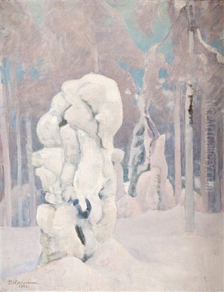 Winter In Kinahmi Oil Painting by Pekka Halonen