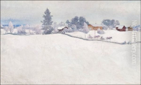 Talvimaisema Tuusulasta Oil Painting by Pekka Halonen