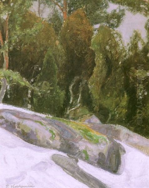 Kevattalven Rinne Oil Painting by Pekka Halonen