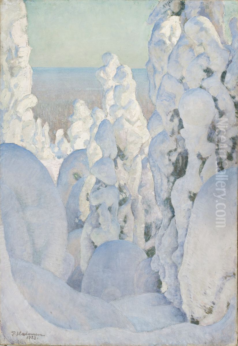 Vinterlandskap Oil Painting by Pekka Halonen
