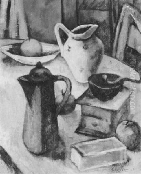 The Blue Pot Oil Painting by Samuel Halpert