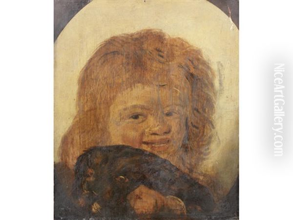 Study Of A Boy With A Dog Oil Painting by Frans Hals