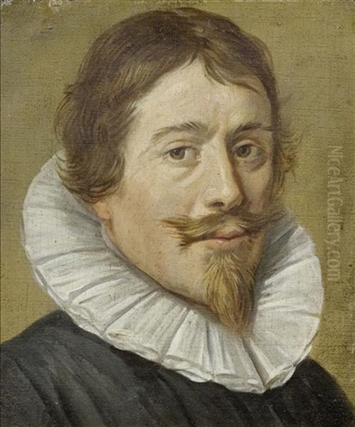 Portrat Eines Mannes Mit Kragen Oil Painting by Frans Hals