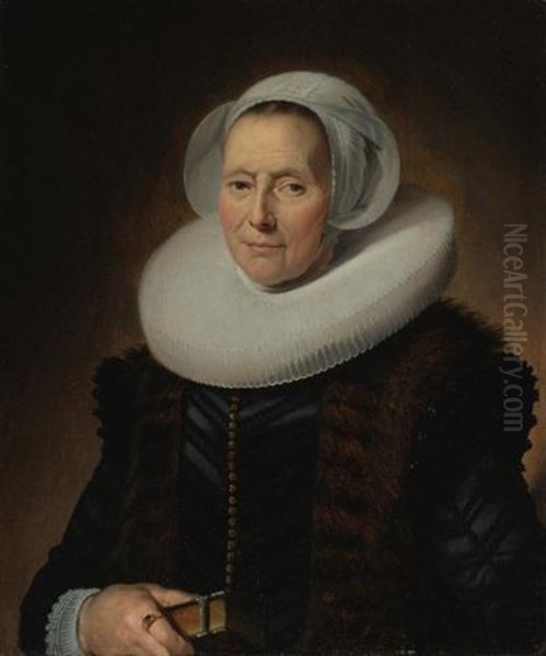 Portrait Of Maritge Claesdr. Olycan, Nee Vooght Oil Painting by Frans Hals