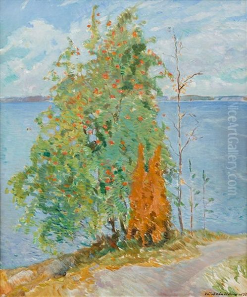 Late Summer Day Oil Painting by Vaeinoe Haemaelaeinen