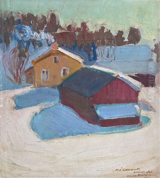 Winter Scene Oil Painting by Vaeinoe Haemaelaeinen