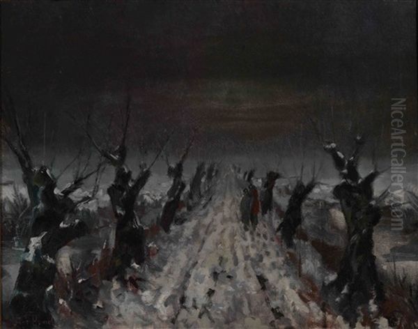 Horizonloos! - Eindeloos! - Troosteloos Oil Painting by Jacobus Gerardus Hamel