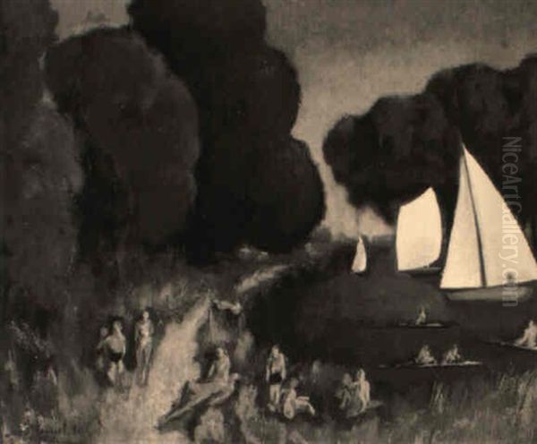 The Sunbathers Oil Painting by Jacobus Gerardus Hamel