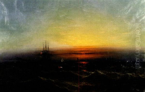 Hampton Roads, Virginia Oil Painting by James Hamilton