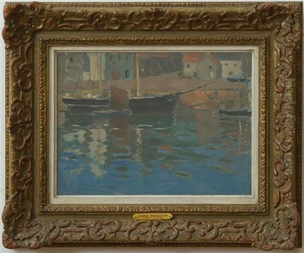 Harbour In Fife Oil Painting by James Whitelaw Hamilton