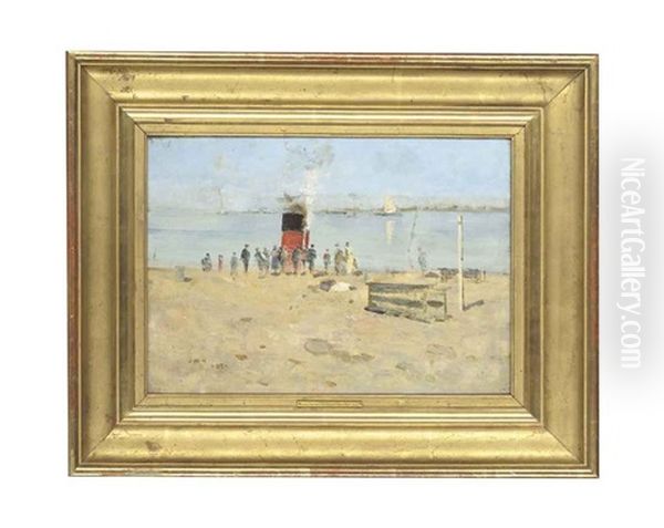 On The Clyde Oil Painting by James Whitelaw Hamilton