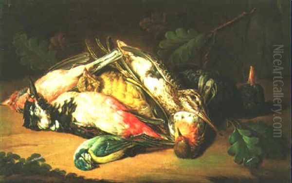 Still Life Of Birds Oil Painting by Johann Georg de Hamilton