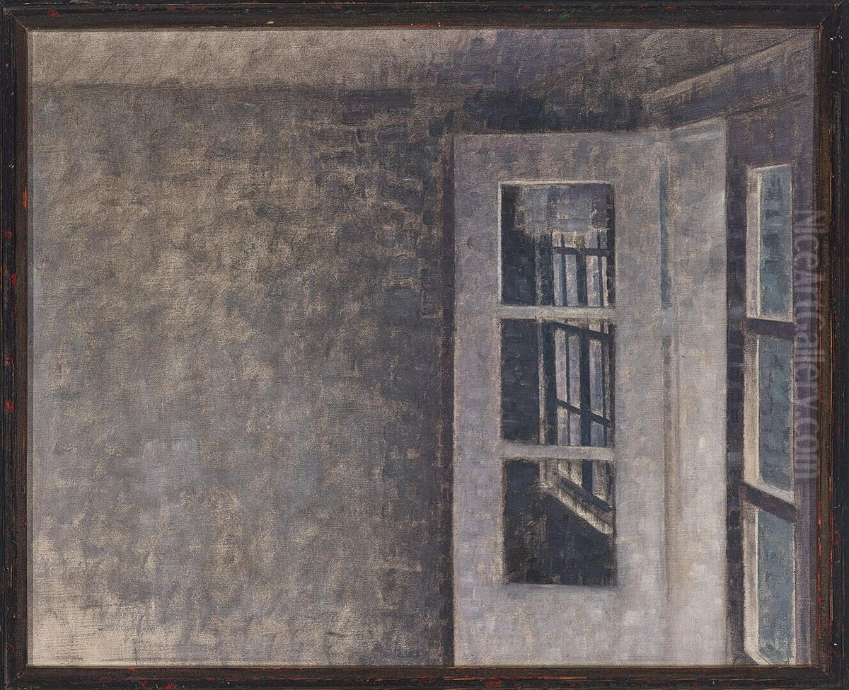 The Balcony Room At Spurveskjul Oil Painting by Vilhelm Hammershoi