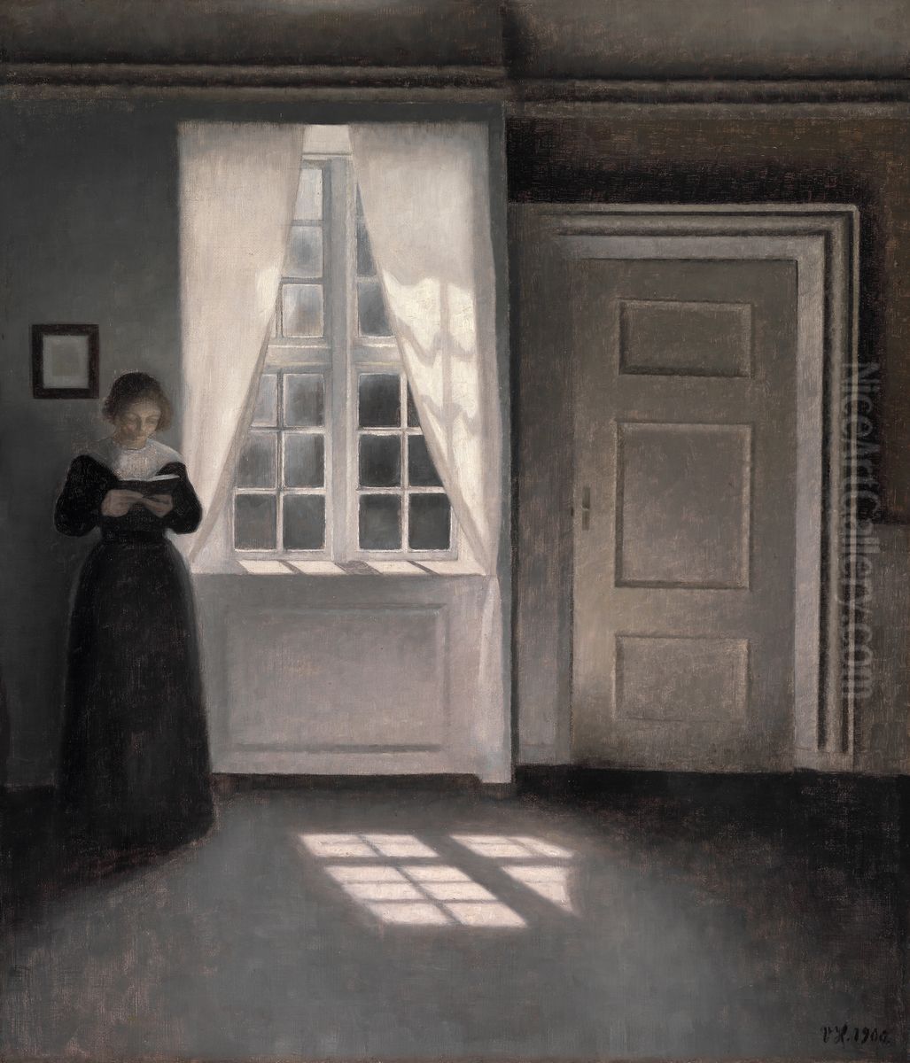 Interior Fra Strandgade 30 Oil Painting by Vilhelm Hammershoi
