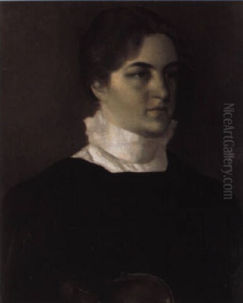 Portrat Af Karen Bramsen, Senere Gift Med Kunsthistorikeren. . . Oil Painting by Vilhelm Hammershoi