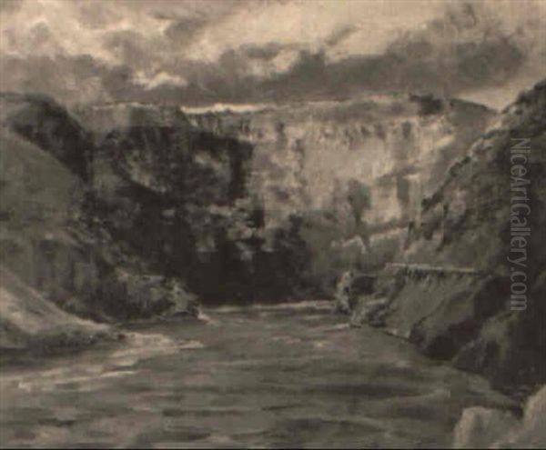 In The Rockie Mountains Oil Painting by John A. Hammond