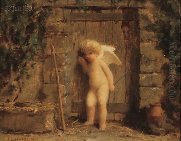 Cupid At The Door Oil Painting by Jean Louis Hamon