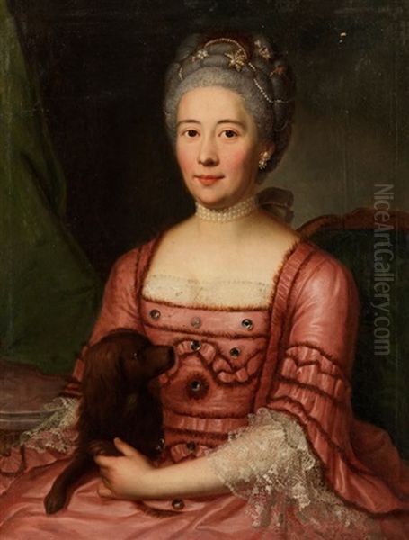 Portrait Einer Dame Oil Painting by Emmanuel Jakob Handmann