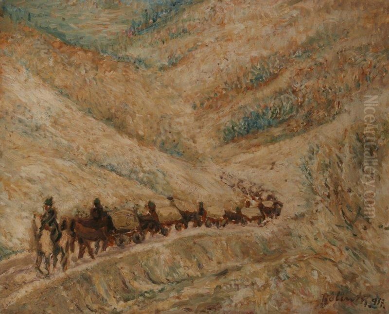 Visszavonulas Oil Painting by Rezso Balint