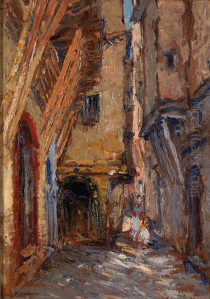 Rue Kleber, Casbah D'alger Oil Painting by Rene Hanin