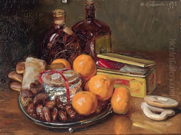 Weihnachtstisch Oil Painting by Alois Hanisch