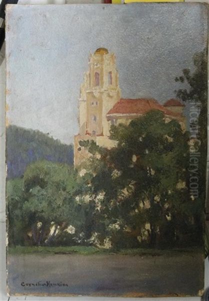 View Of A Church Oil Painting by Cornelius H. Hankins