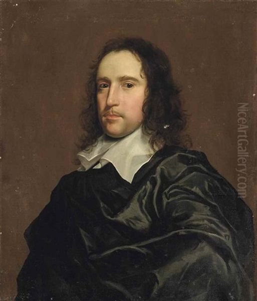 Portrait Of A Gentleman With A Lawn Collar Oil Painting by Adriaen Hanneman