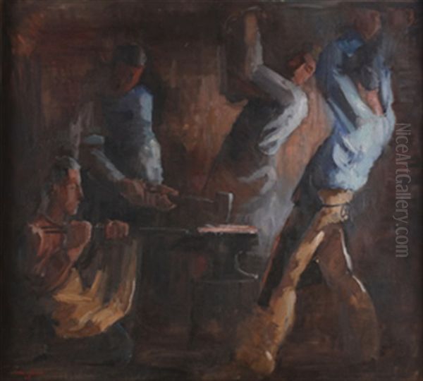 Hos Smeden Oil Painting by Carl Von Hanno