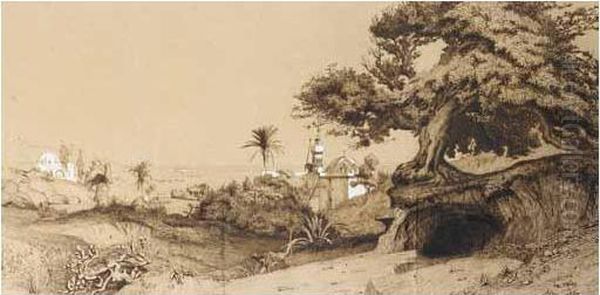 Houses By The Sea, Algiers Oil Painting by Theodore Charles Balke