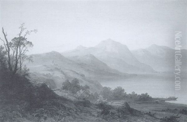 A Ruin In The Siebengebirge Oil Painting by Josefus Gerardus Hans