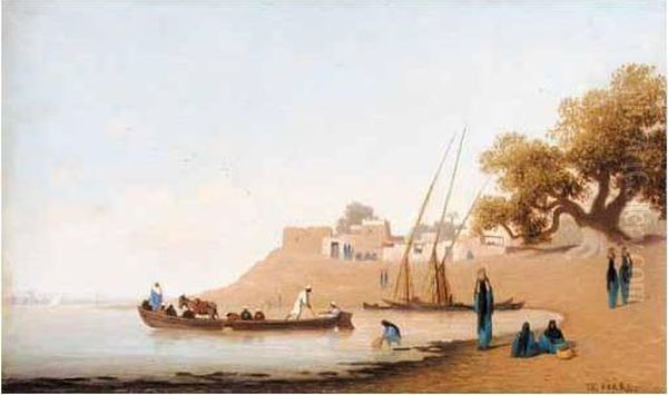 Embarkation By The Nile Oil Painting by Theodore Charles Balke