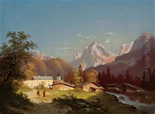 Motiv Aus Tirol Oil Painting by Anton Hansch
