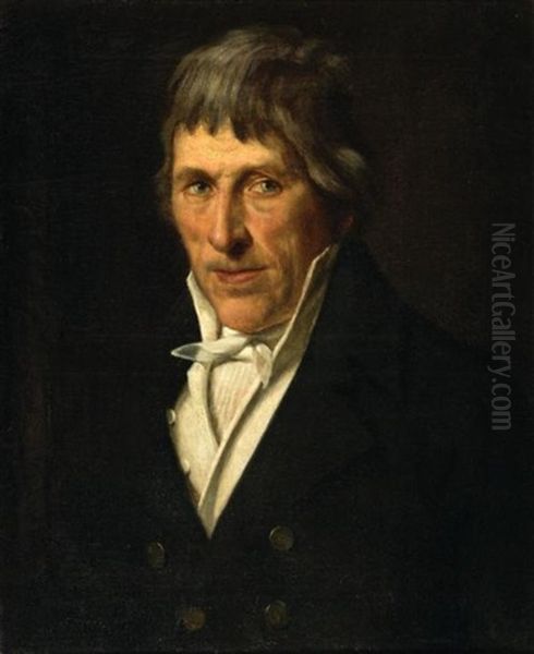 Portrait D'homme Age De Trois-quarts, J. Goetghebuer Oil Painting by Pieter van Hanselaer