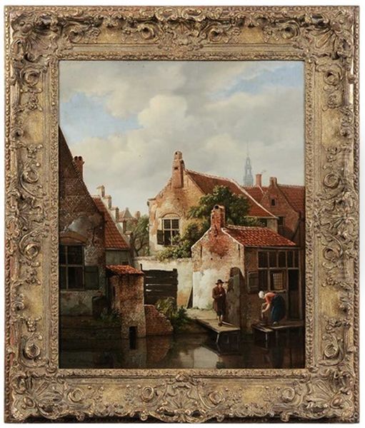 View Of Amsterdam Oil Painting by Carel Lodewijk Hansen
