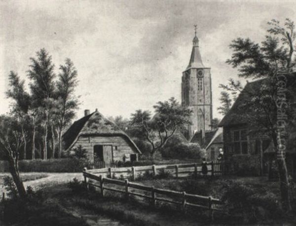 View In Rural Town, Hasselt Oil Painting by Carel Lodewijk Hansen