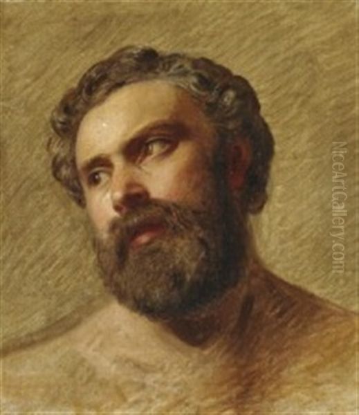 Study Of A Head Of Protagoras Oil Painting by Constantin Hansen
