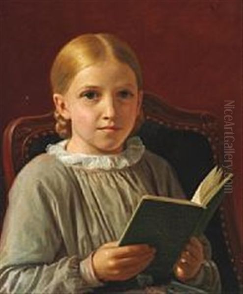 Portrait Of The Painter's Daughter Elise (1858-1948) Oil Painting by Constantin Hansen