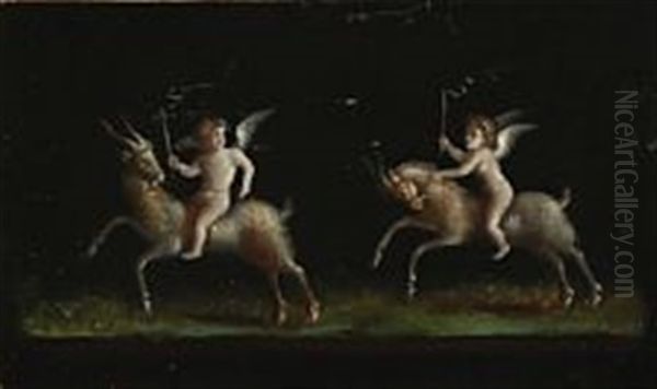 Frieze From Pompeii Oil Painting by Constantin Hansen