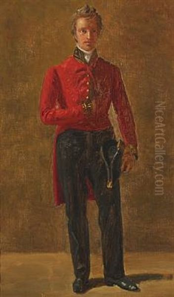 Study For P. D. Bruun's Costume Oil Painting by Constantin Hansen