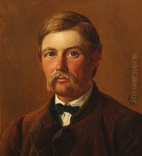 Constantin Hansen: Portrait Of A Gentleman Oil Painting by Constantin Hansen