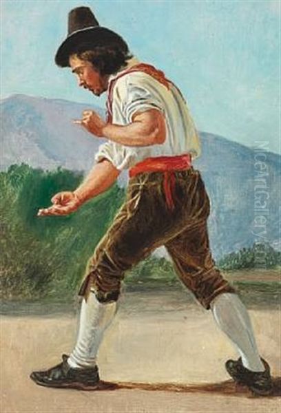 Roman Morra Player. Study For Morraspillere Oil Painting by Constantin Hansen