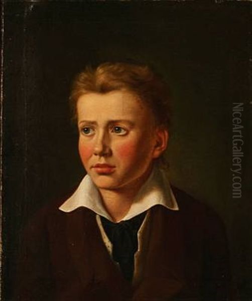 Portrait Of Ludvig August Laessoe, Later Councelor And Manager Of Rosenborg Castle Museum Oil Painting by Constantin Hansen