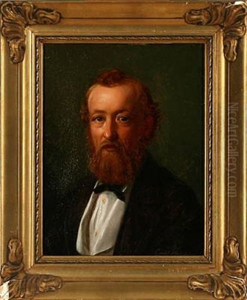 Portrait Of The Danish Consul In Bangkok, Frederik Kobke Oil Painting by Constantin Hansen