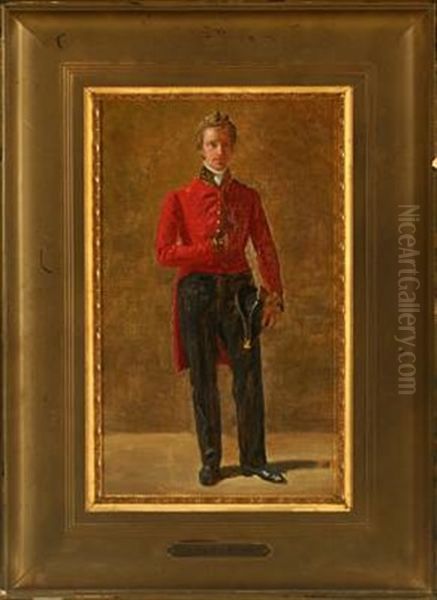 P. D. Bruuns Figure (study) Oil Painting by Constantin Hansen