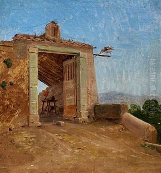 Italiensk Osteri Oil Painting by Constantin Hansen