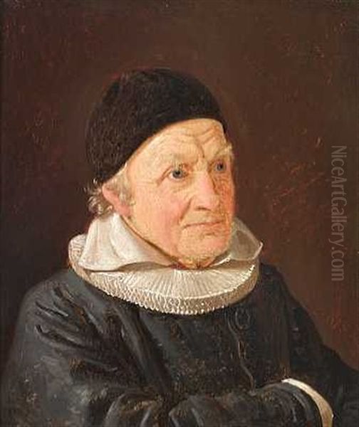 Portraet Af Praesten Bindesboll I Ledoje Oil Painting by Constantin Hansen