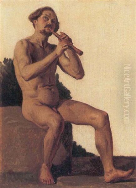 Marsyas Oil Painting by Constantin Hansen