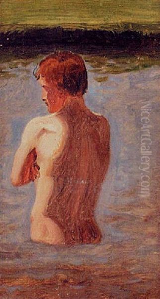 Badende Drenge Oil Painting by Constantin Hansen