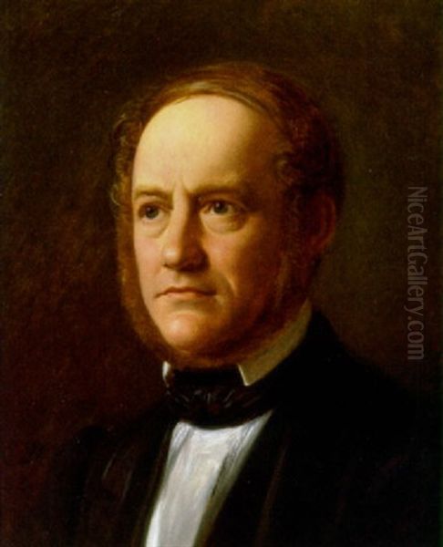 Portraet Af Carl Ploug Oil Painting by Constantin Hansen