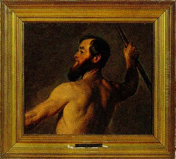 Athene, Fulgt Af Sejsgudinden Nike, Tvistes Med Poseidon Om Besiddelsen Af Attika Oil Painting by Constantin Hansen